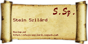 Stein Szilárd névjegykártya